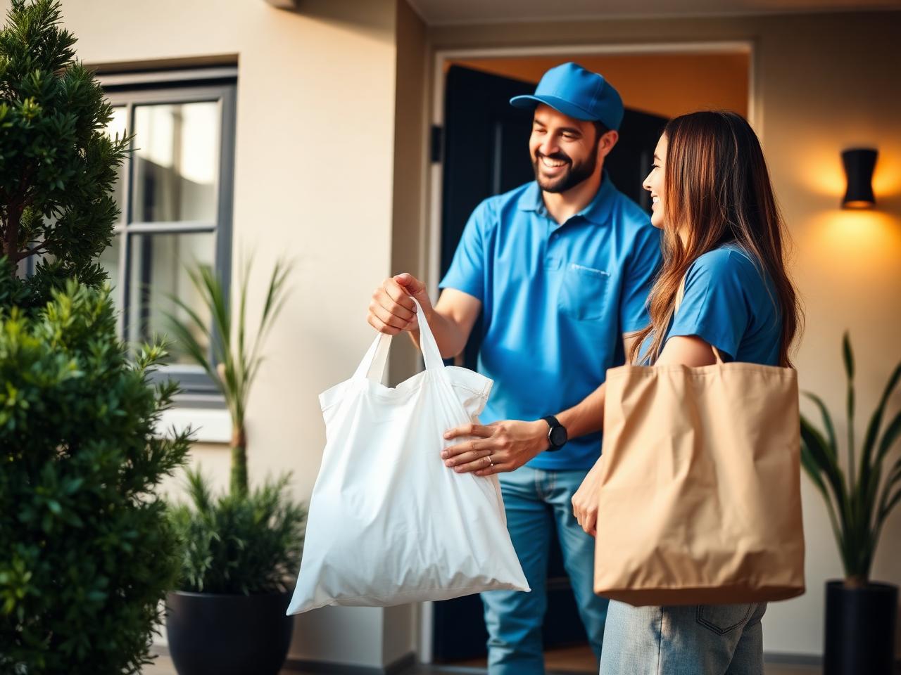 Laundry delivery at a customer's door